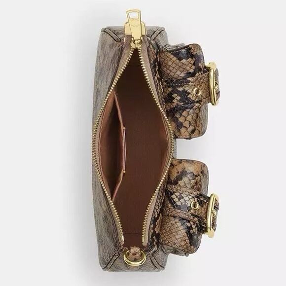 NWT Coach Ashton Bag Snake Print Leather CCE38 Mushroom Multi - Picture 12 of 14